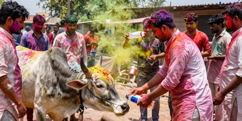 Holi Celebration Sparks Outrage After Cow Forced to Drink Alcohol in Haryana